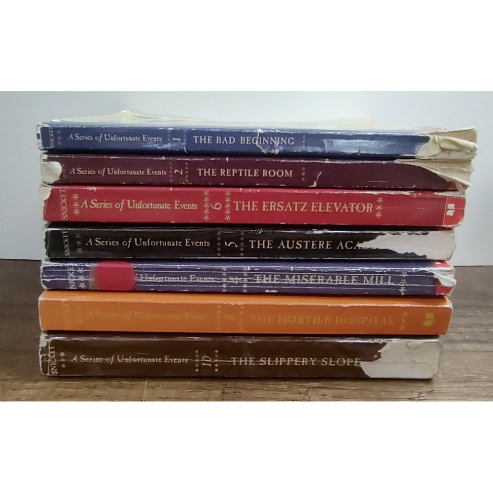 Lemony Snicket A Series of Unfortunate Events 7 Book Lot # 1, 2, 4, 5, 6, 8, 10